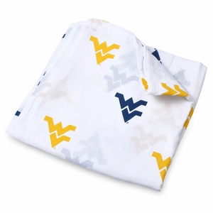 Three Little Anchors College Swaddle Blanket - West Virginia Mountaineers