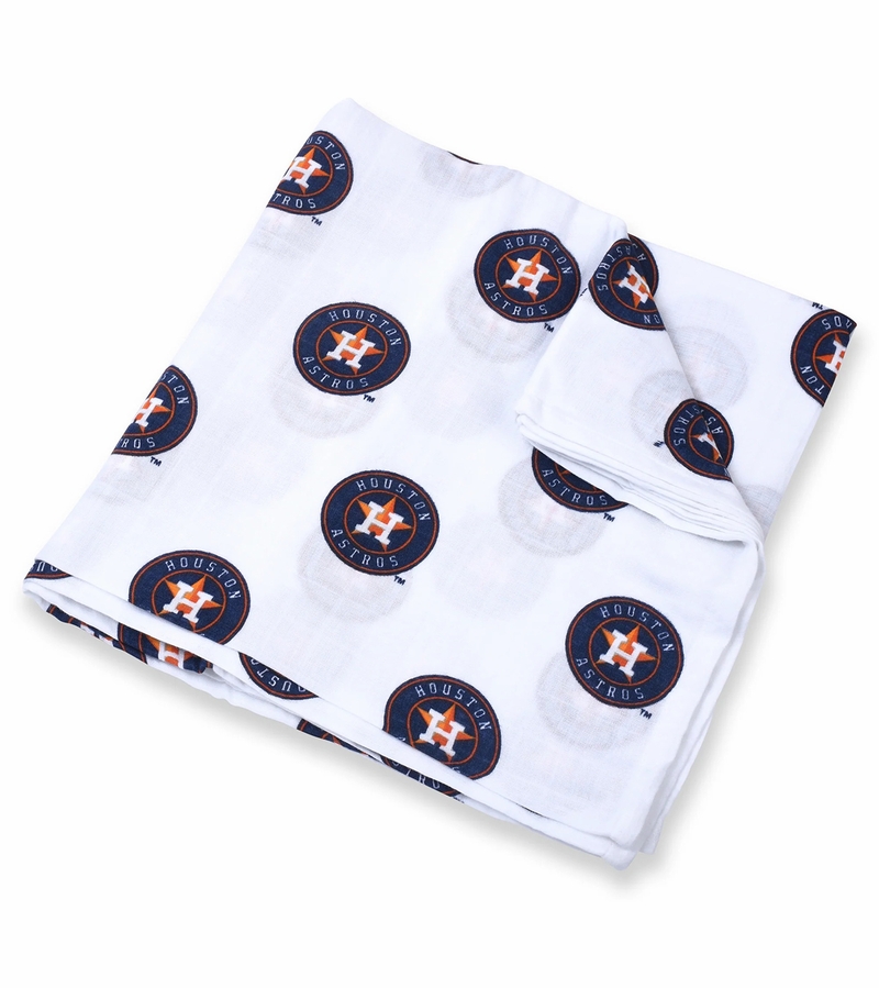 Three Little Anchors MLB Swaddle Blanket Houston Astros