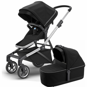 Thule Sleek Single-to-Double Stroller & Bassinet - Midnight Black