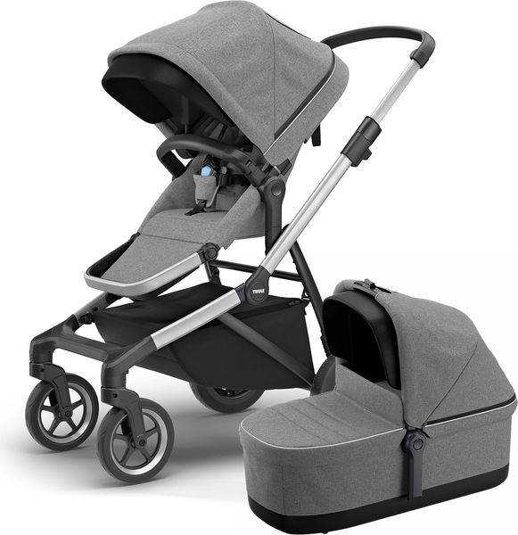 Thule Sleek SingletoDouble Stroller & Grey Melange