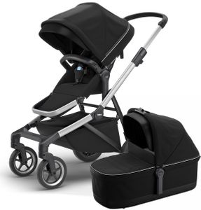 Thule Sleek Single-to-Double Stroller & Bassinet - Midnight Black