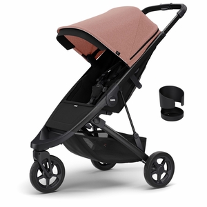 Thule Spring Stroller + Cup Holder Bundle - Misty Rose