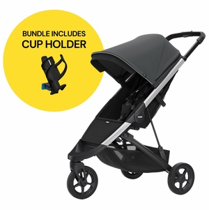 Thule Spring Stroller + Cup Holder Bundle - Shadow Grey