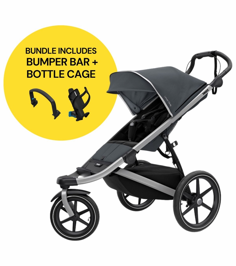 Thule Urban Glide 2 Jogging Stroller Essentials Bundle Dark Shadow