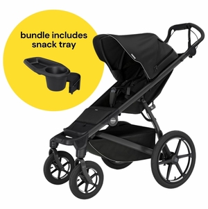 Thule Urban Glide 4-Wheel All-Terrain Stroller + Snack Tray Bundle - Black