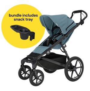 Thule Urban Glide 4-Wheel All-Terrain Stroller + Snack Tray Bundle - Mid-Blue
