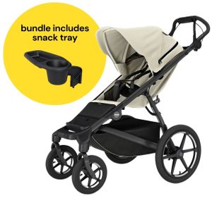 Thule Urban Glide 4-Wheel All-Terrain Stroller + Snack Tray Bundle - Soft Beige