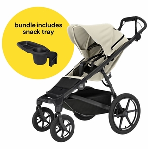 Thule Urban Glide 4-Wheel All-Terrain Stroller + Snack Tray Bundle - Soft Beige