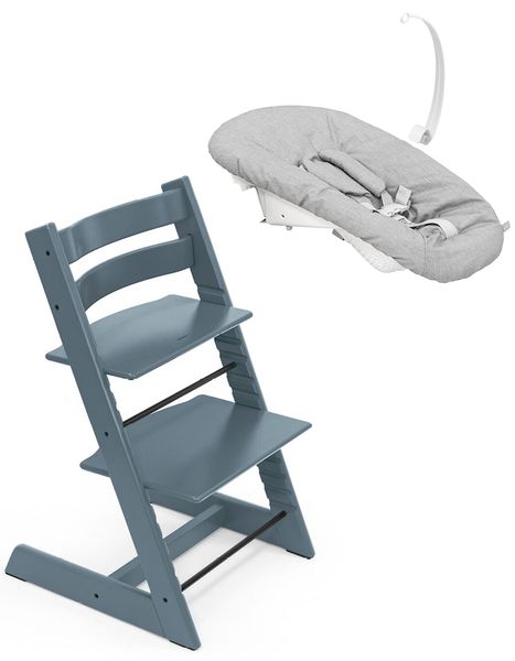 Tripp Trapp Chair + Newborn Set Bundle - Fjord Blue