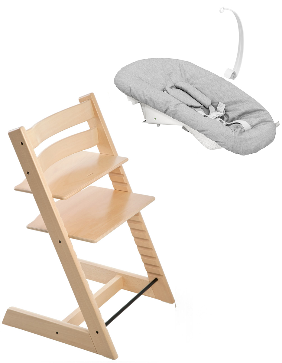 Tripp Trapp Chair + Newborn Set Bundle Natural