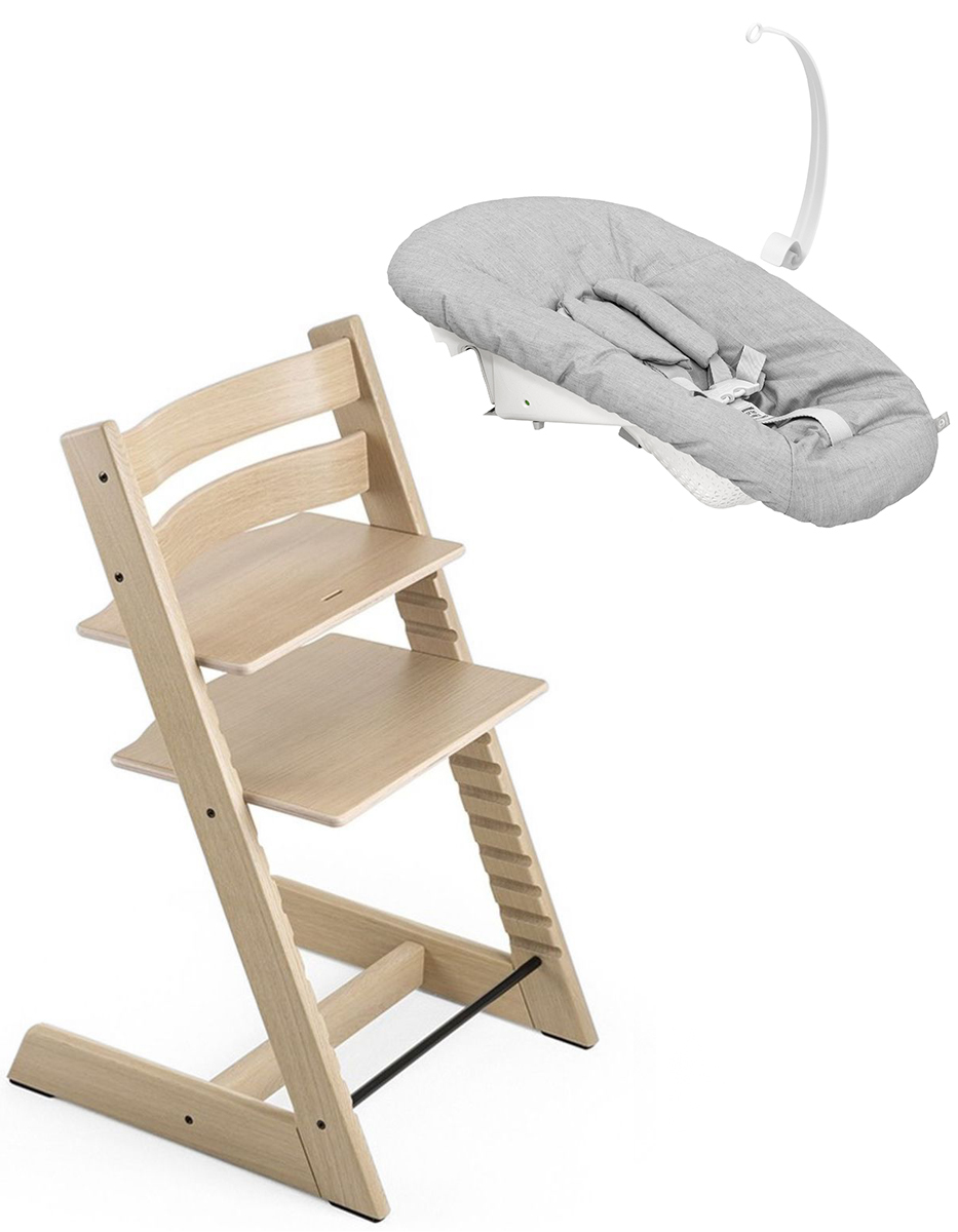 Tripp Trapp Chair + Newborn Set Bundle Oak White