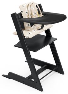 Tripp Trapp High Chair and Cushion with Stokke Tray - Black / Mickey Signature