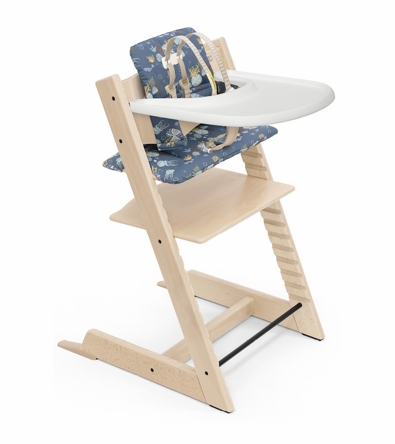 Tripp Trapp High Chair and Cushion with Stokke Tray - Natural / Into ...
