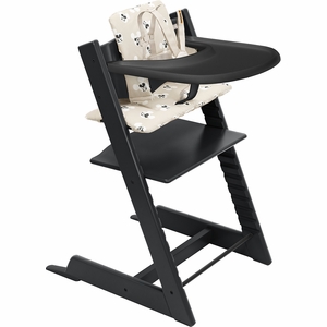 Tripp Trapp High Chair2 and Cushion with Stokke Tray - Black / Mickey Signature