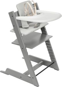 Tripp Trapp High Chair2 and Cushion with Stokke Tray - Storm Grey / Nordic Grey