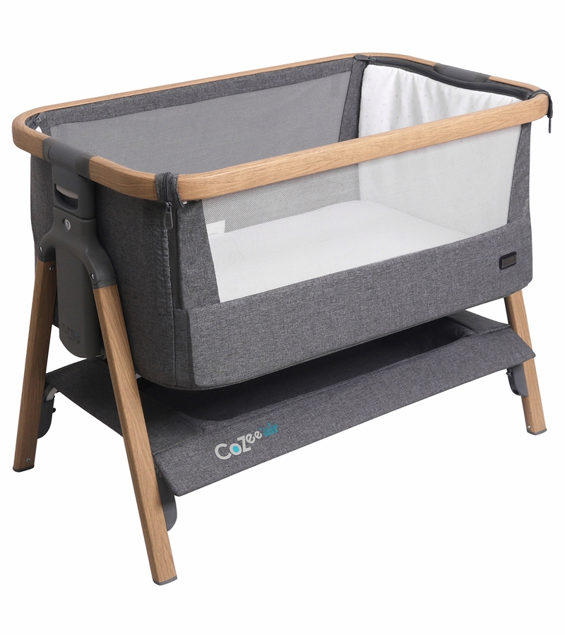 Tutti Bambini CoZee Air Bedside Crib - Oak / Charcoal