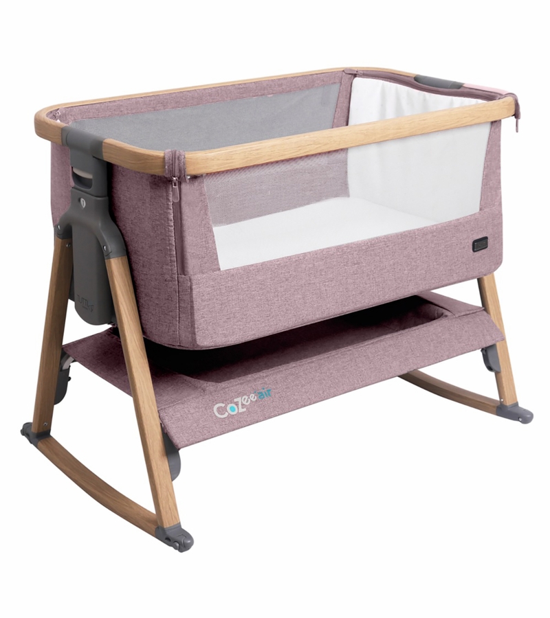 Tutti Bambini CoZee Air Bedside Crib Oak / Light Pink