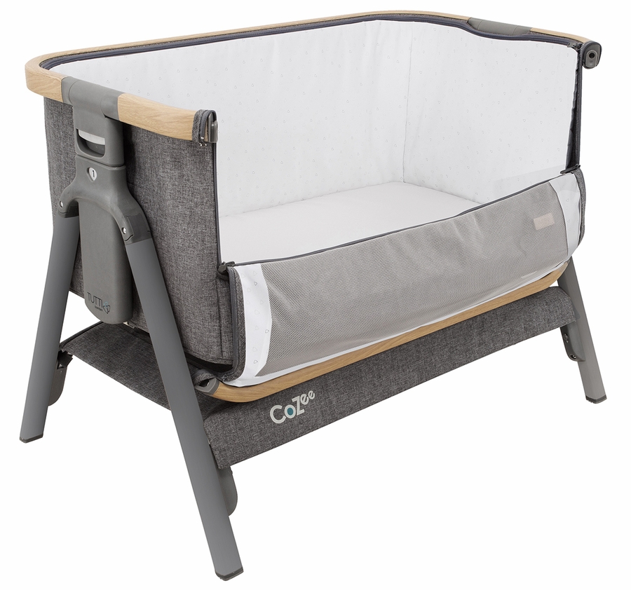 Tutti Bambini CoZee Bedside Crib Oak / Charcoal