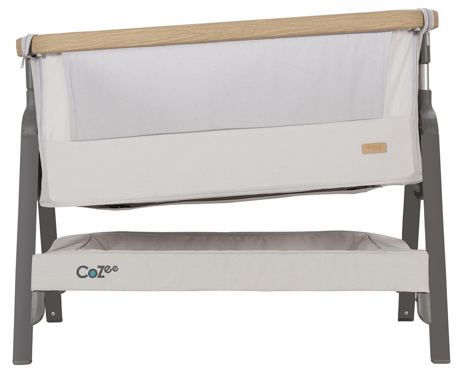 Tutti Bambini CoZee Bedside Crib - Oak / Sterling Silver