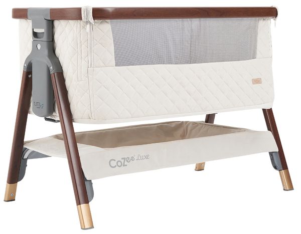 Tutti Bambini CoZee Luxe Bedside Crib - Walnut / Cream