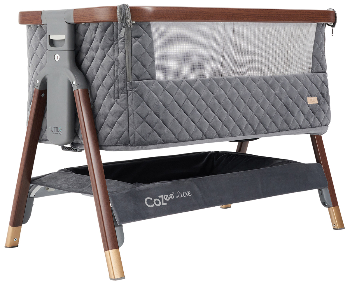 Tutti Bambini CoZee Luxe Bedside Crib Walnut / Slate