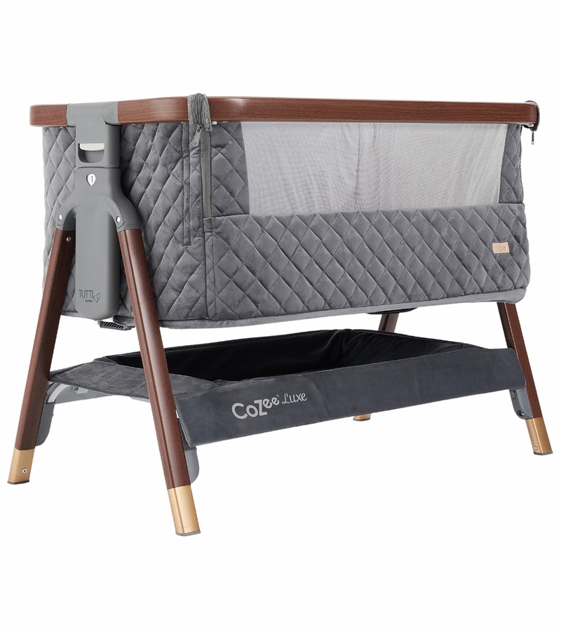 Tutti Bambini CoZee Luxe Bedside Crib Walnut / Slate