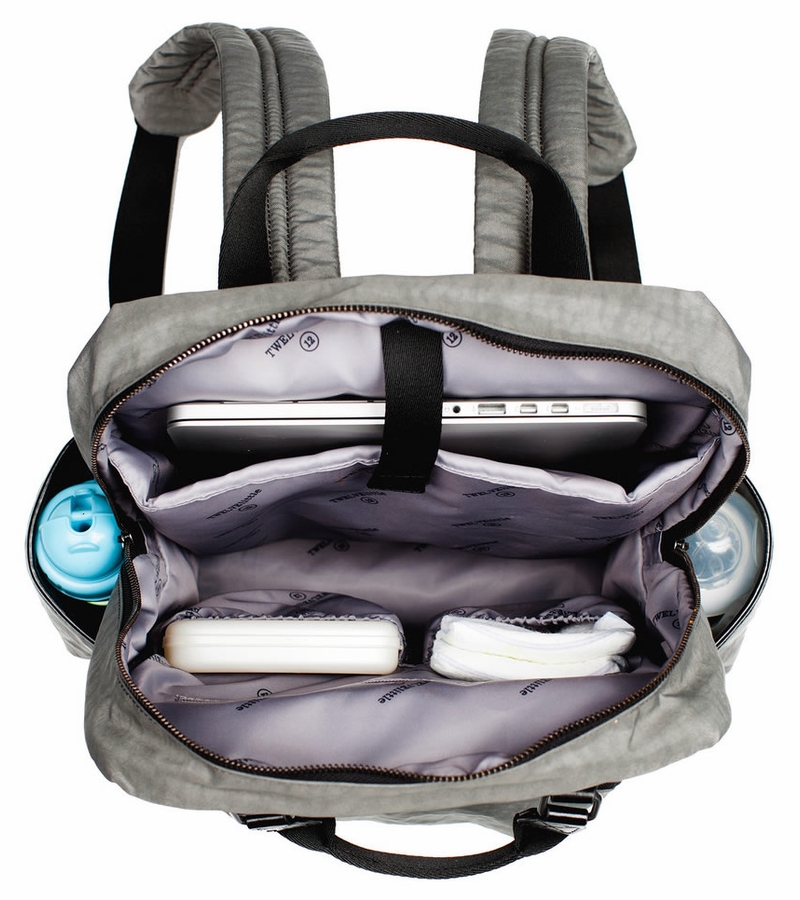 TWELVElittle Unisex Courage Backpack Diaper Bag Grey