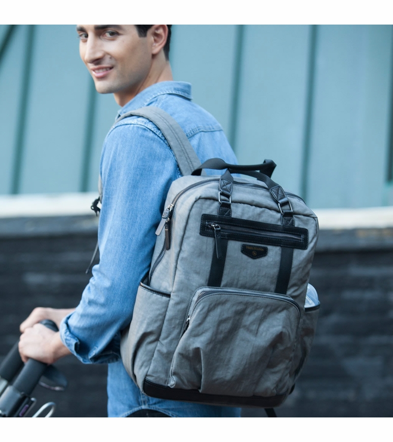 TWELVElittle Unisex Courage Backpack Diaper Bag Grey