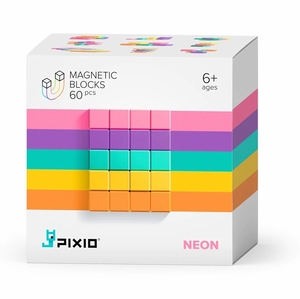Ukidz PIXIO Abstract Series NEON - 60 Magnetic Blocks in 5 Colors