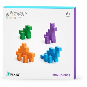 Ukidz PIXIO Mini Dinos - 80 Magnetic Blocks in 4 Colors