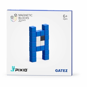 Ukidz PIXIO Mini Monster Gatez - 22 Magnetic Blocks in 3 Colors