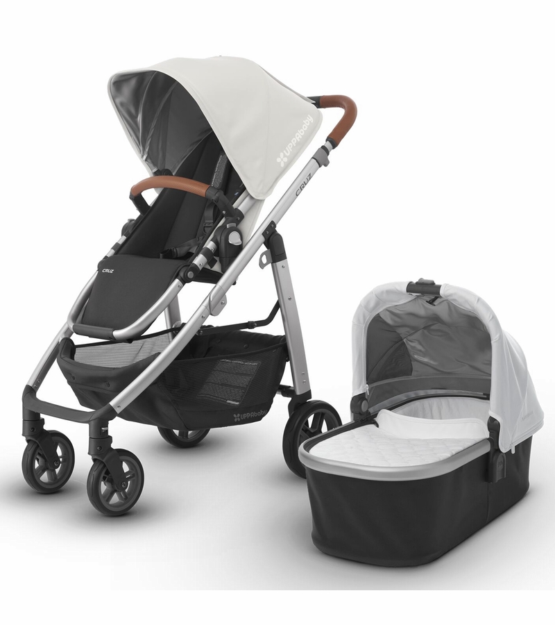 UPPAbaby 2018 / 2019 CRUZ Stroller & Loic (White/Silver/Saddle Leather)