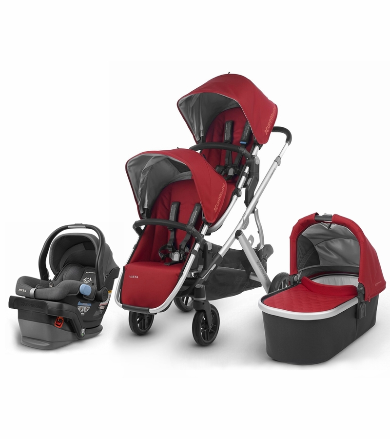 UPPAbaby 2018 Vista Double Stroller + Mesa Car Seat Denny/Jordan