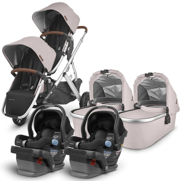 UPPAbaby VISTA V2 Twin Double Stroller + MESA Travel System Bundle
