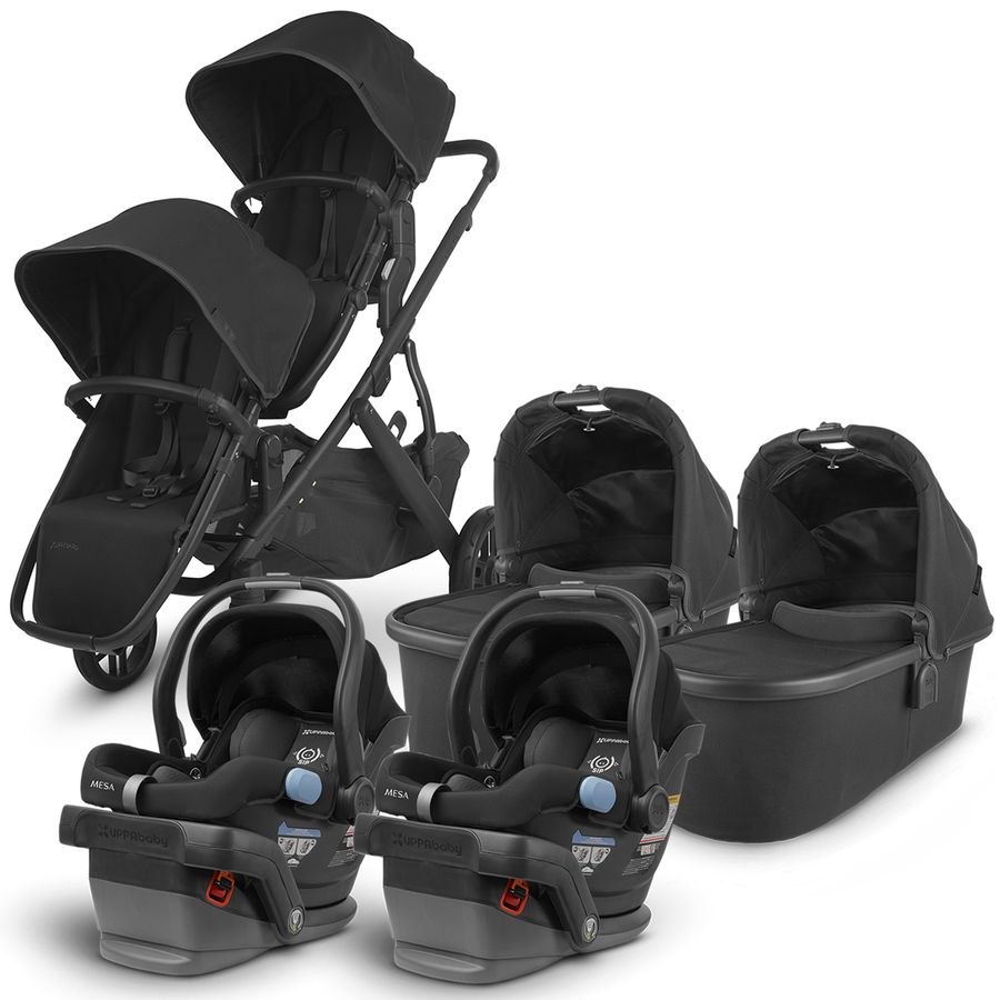 UPPAbaby VISTA V2 Twin Double Stroller + MESA Travel System Bundle