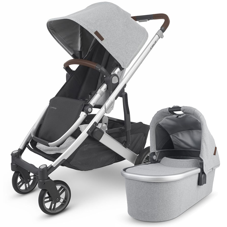 UPPAbaby Cruz V2 Stroller + Stella (Grey Brushed Melange / Silver / Chestnut Leather)
