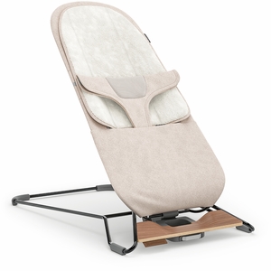 UPPAbaby Mira 2-in-1 Bouncer and Seat - Charlie (Sand Melange / Black Frame / Walnut Wood)