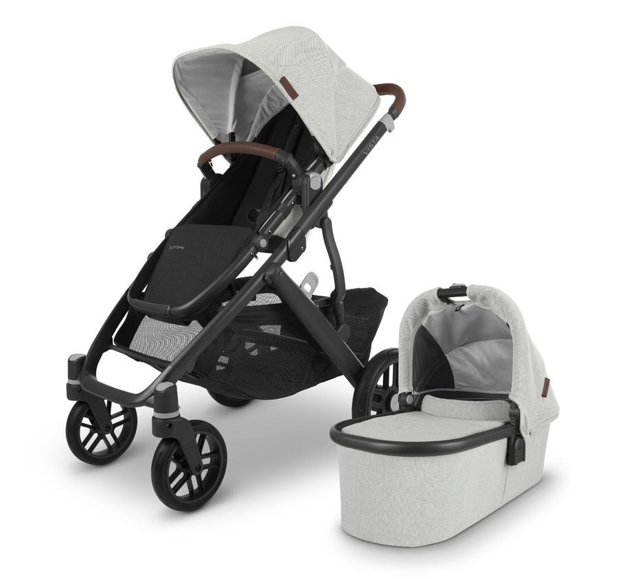 UPPAbaby OPEN BOX Vista V2 SingletoDouble Stroller Anthony (White