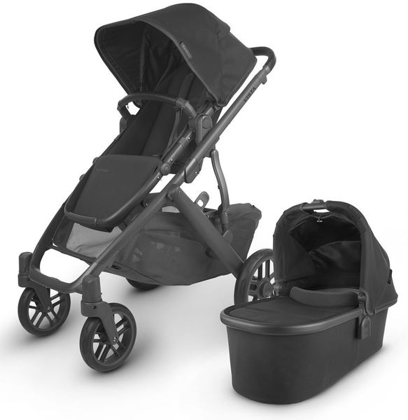 UPPAbaby OPEN BOX Vista V2 Single-to-Double Stroller - Jake (Black/Carbon/Black Leather)