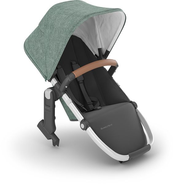 UPPAbaby RumbleSeat V2+ - Emmett (Green Melange / Silver Frame / Saddle Leather)