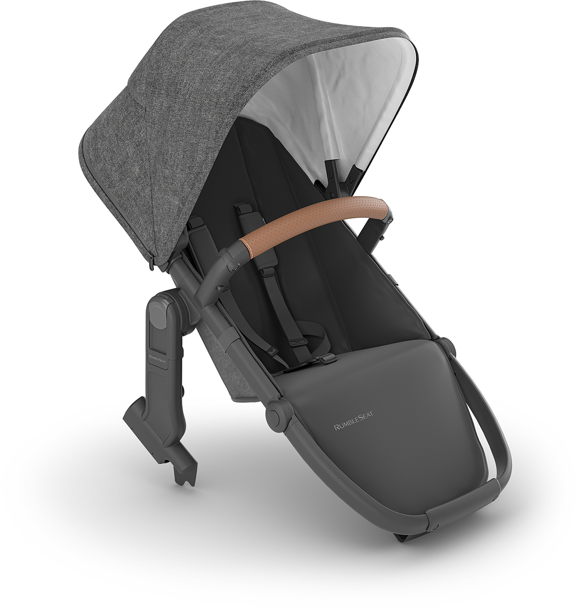 UPPAbaby RumbleSeat V2+ - Greyson (Charcoal Melange / Carbon Frame / Saddle Leather)