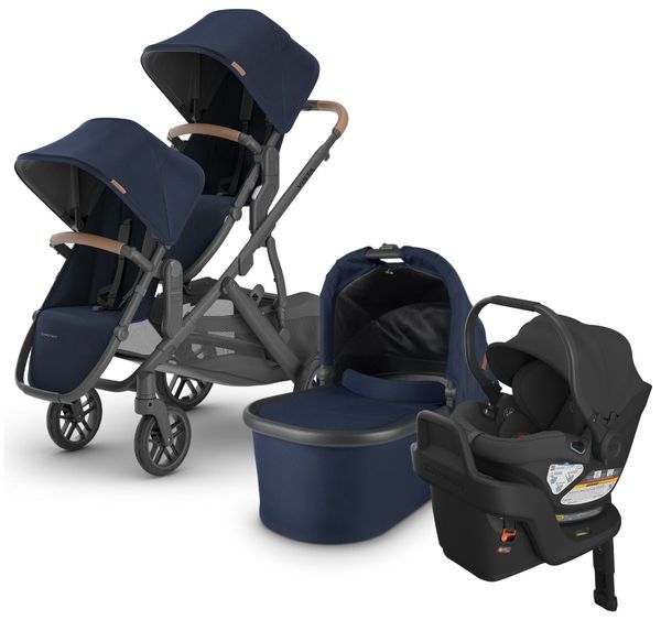 UPPAbaby VISTA V2 Double Stroller + Aria Travel System Bundle with Rumble Seat V2+ - Noa / Jake