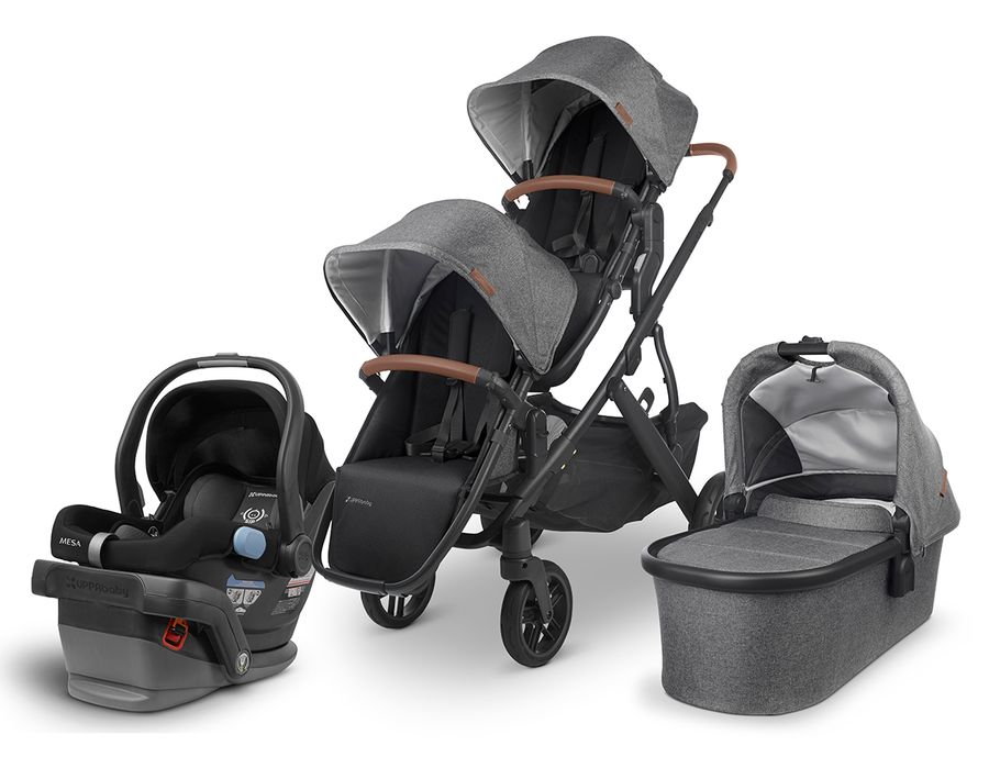 UPPAbaby VISTA V2 Double Stroller + MESA Travel System Bundle Greyson
