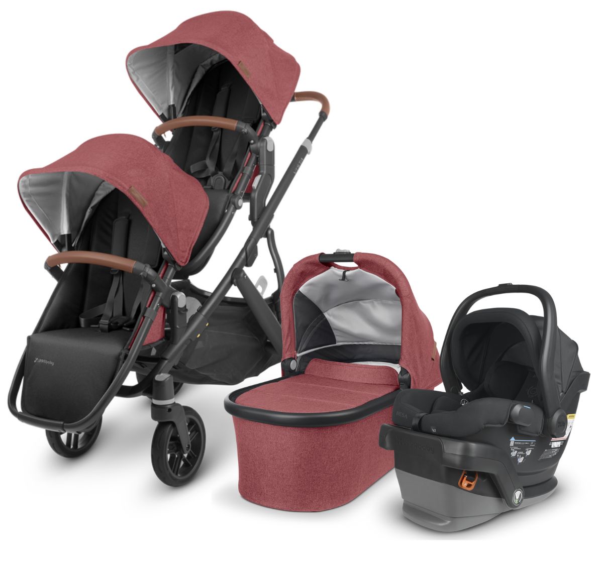 UPPAbaby VISTA V2 Double Stroller + MESA V2 Travel System Bundle Lucy