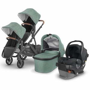 UPPAbaby VISTA V2 Double Stroller + MESA V2 Travel System Bundle with Rumble Seat V2+ - Gwen / Jake