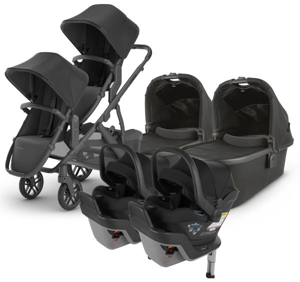 UPPAbaby VISTA V2 Twin Double Stroller + MESA MAX Travel System Bundle with Rumble Seat V2+ - Jake