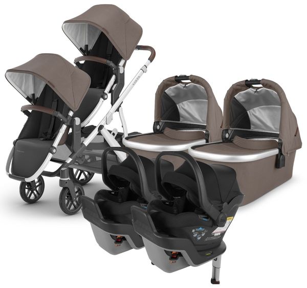 UPPAbaby VISTA V2 Twin Double Stroller + MESA MAX Travel System Bundle
