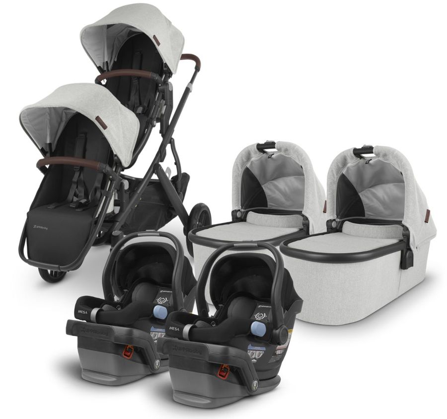 UPPAbaby VISTA V2 Twin Double Stroller + MESA Travel System Bundle