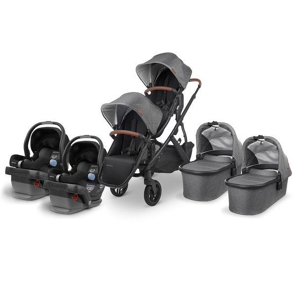 UPPAbaby VISTA V2 Twin Double Stroller + MESA Travel System Bundle