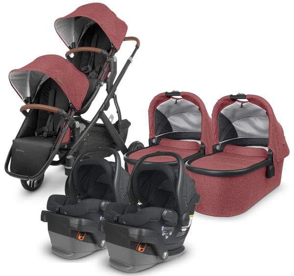 UPPAbaby VISTA V2 Twin Double Stroller + MESA V2 Travel System Bundle